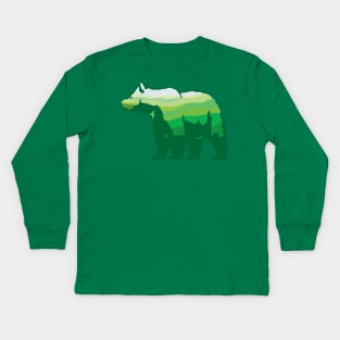 Green Bear Kids Long Sleeve T-Shirt